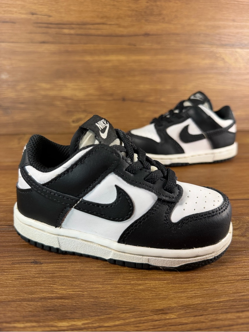Nike Dunk Low Panda Black White Low Top Sneakers Shoes CW1589-100 Kids Size 7C